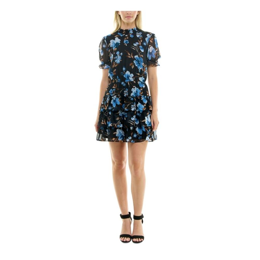 CRYSTAL DOLLS Womens Short Dress Black Lined Bodice Skirt Juniors XS